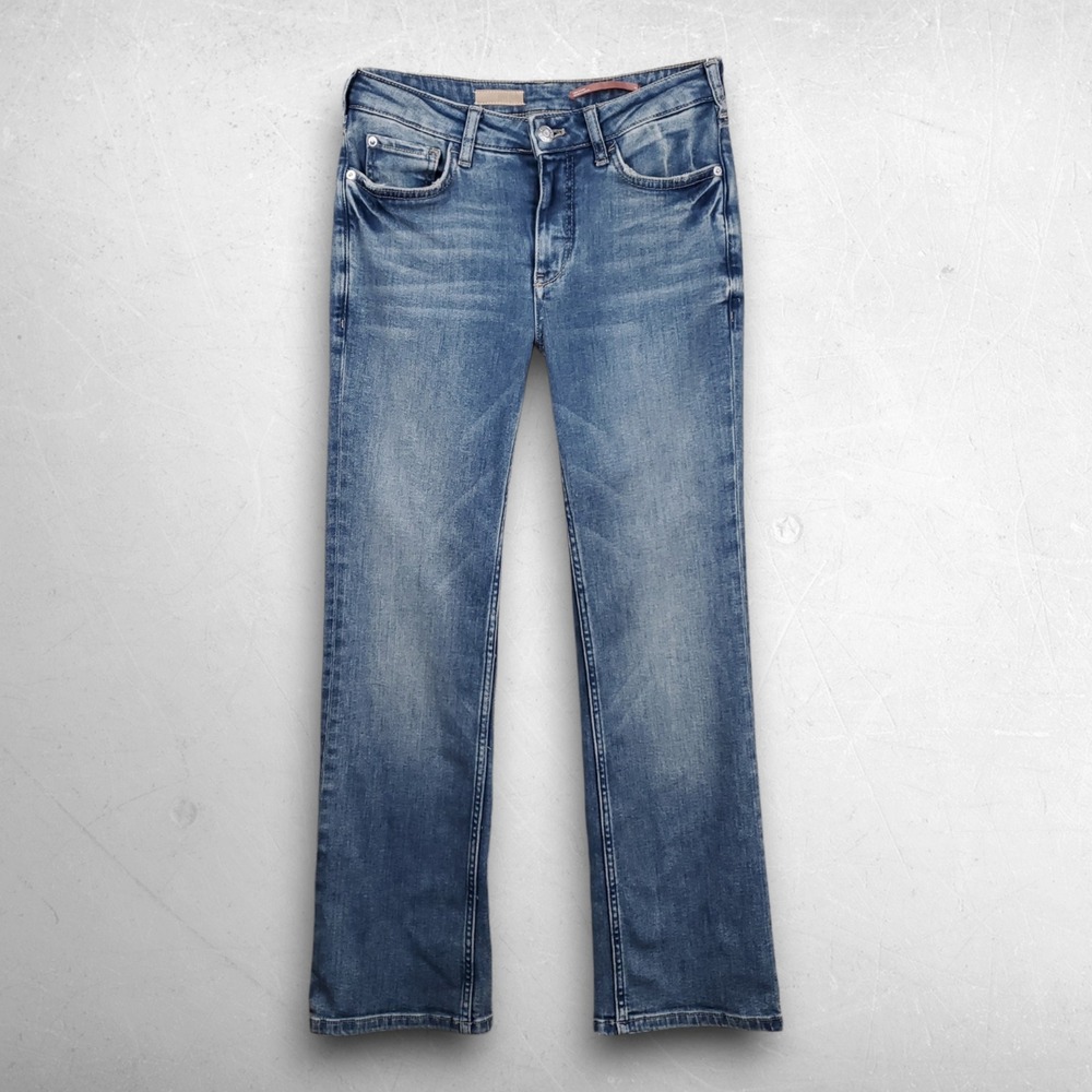 Anthropologie Pilcro Mid Rise Bootcut Jeans Women 25 Blue Stretch Y2K Boho